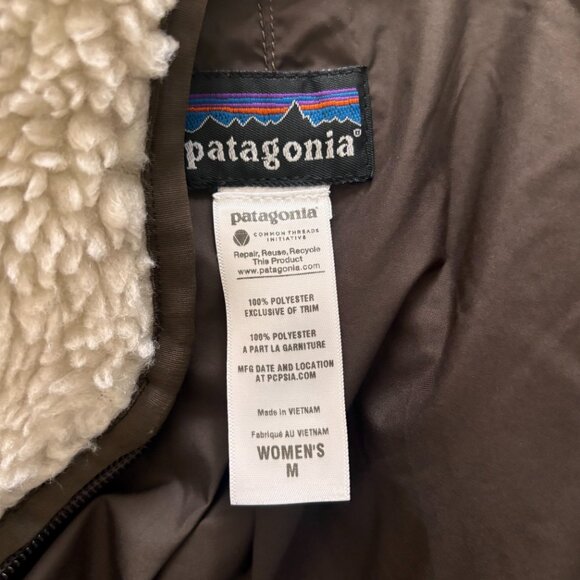 Patagonia *EUC* Retro X Cardigan Fleece Medium Cream Full Zip jacket/coat w hood - Picture 9 of 10